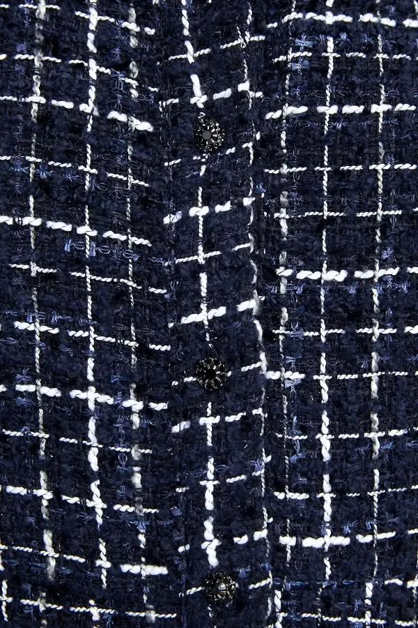 zara tweed dress with gem buttons