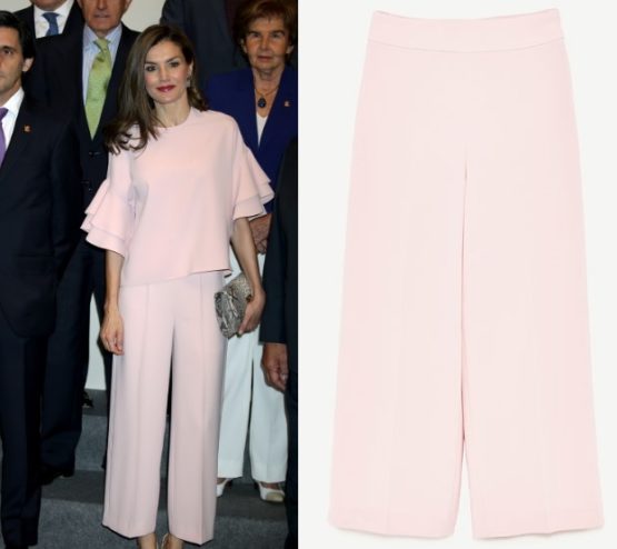 Queen Letizia of Spain in Pink Zara for Foundation Meeting| RegalFille