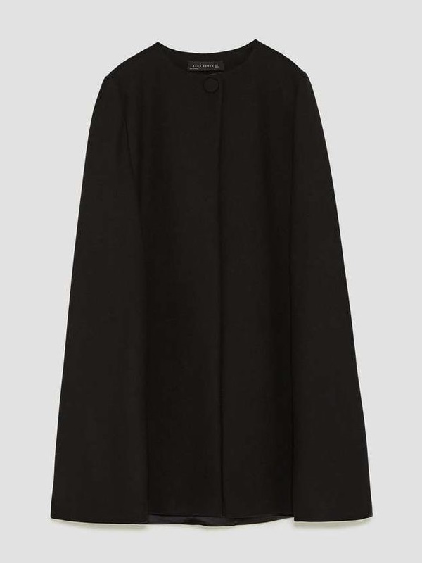 zara black cape dress
