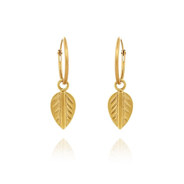 Vinnie Day Gold Plated Logo Leaf Earrings | RegalFille | Duchess of ...