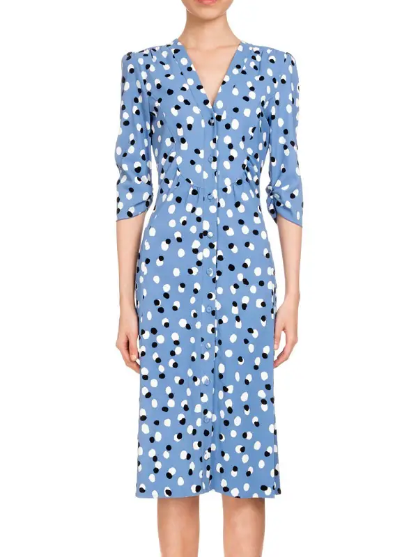 Altuzarra Aimee Polka-Dot Button-Front Dress | RegalFille | Duchess Kate