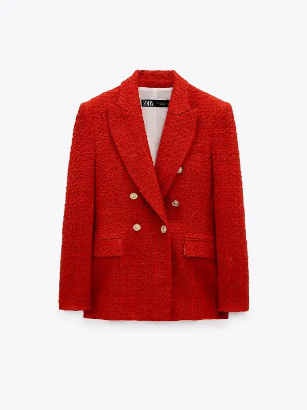 Zara Red Tweed Blazer, RegalFille
