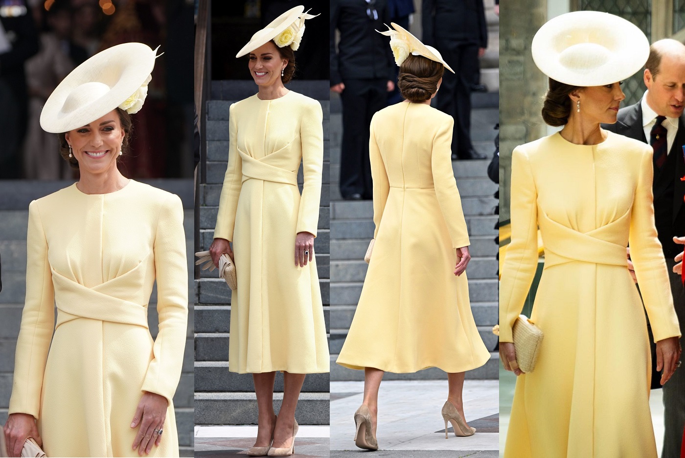 Kate Middleton at Thanksgiving Service in Yellow Emilia Wickstead Coatdress
