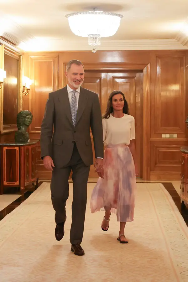 King Felipe and Queen Letizia Granted Audiences at Palace 2024